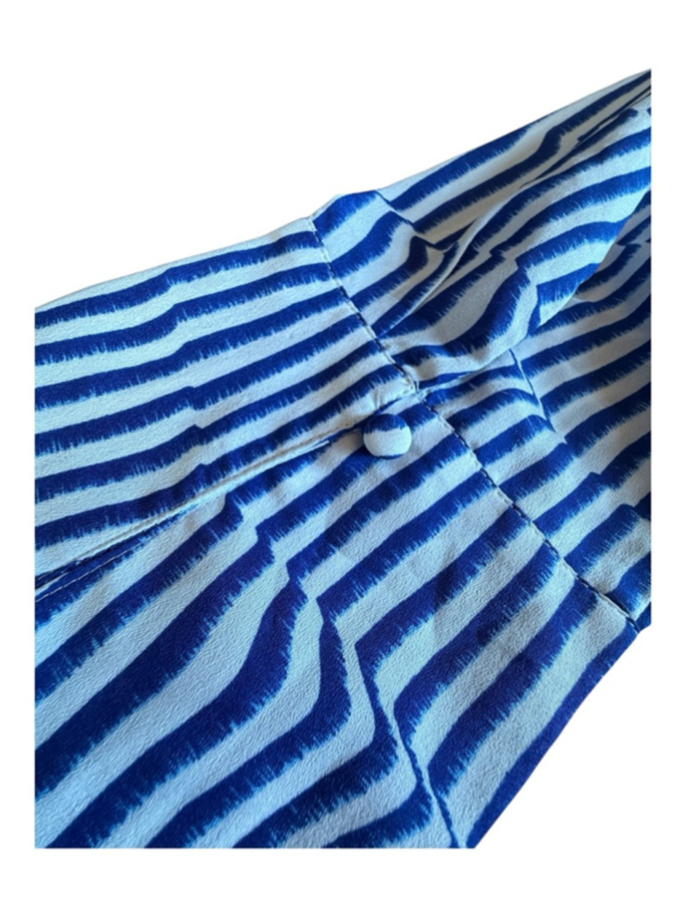 Banana Republic L Blue White Striped Ruffle Blouse - Picture 6 of 12
